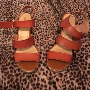 Brown block heels